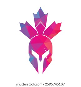 spartan maple leaf logo design vector icon.
