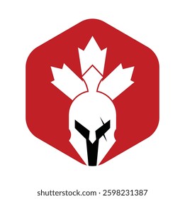 spartan maple leaf logo design vector icon.