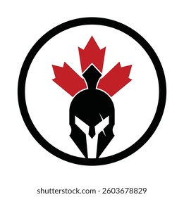 spartan maple leaf logo design vector icon.
