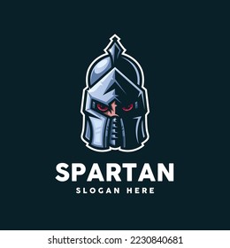 spartan mascot logo, brave and strong army spartan mask logo