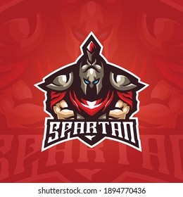vector de diseño del logo de mascota espartana con estilo de concepto para impresión de insignias, emblemas y camisetas. ilustración espartana para el equipo deportivo y deportivo.