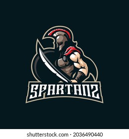 Spartan Mascot Logo Design Vector With Modern Illustration Concept Style For Badge, Emblem And T Shirt Printing. Spartan Illustration For Sport And Esport Team.