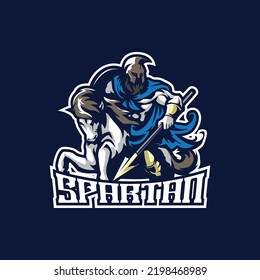 Spartan mascot logo design vector with modern illustration concept style for badge, emblem and t shirt printing. Spartan illustration for sport and esport team.