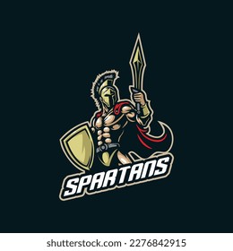 Spartanischer Modevektor mit Design-Vektorgrafik mit modernem Illustrationsstil für den Druck von Abzeichen, Emblem und T-Shirt. Wütende Spartangrafik für das Sportteam.