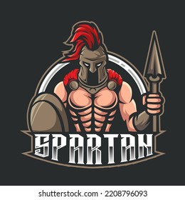 spartan  mascot logo gaming illustration