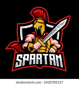 spartan mascot logo vector design with modern illustration concept