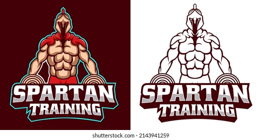 Spartan mascot sport logo design. Spartan warrior mascot vector illustration logo. Gladiator mascot design, Emblem design for esports team. Vector illustration