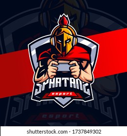 spartan mobile gamer mascot esport logo design