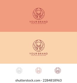 Spartan monoline with geometric dynamic circle lines visualizing energy power and elegant minimalism