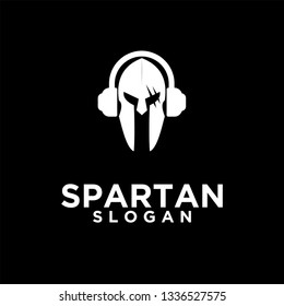 spartan music black logo icon designs vector illustration