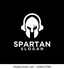 spartan music black logo icon designs vector illustration