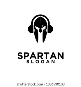 spartan music black logo icon designs vector illustration