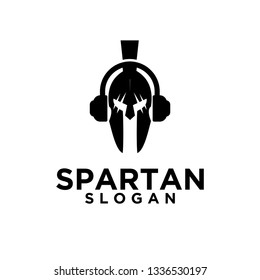 spartan music black logo icon designs vector illustration