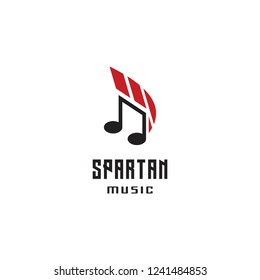 spartan music logo icon template
