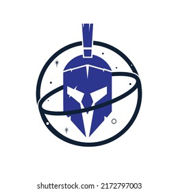 Spartan planet vector logo design template.