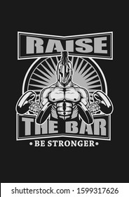 SPARTAN RAISE THE BAR VECTOR ILLUSTRATION 