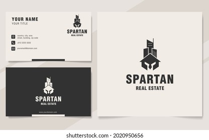 Spartan real estate logo template on monogram style