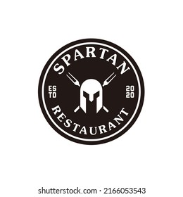 Spartan restaurant food logo design vector template