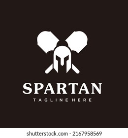 Spartan restaurant food logo design vector template	