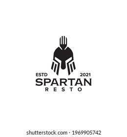Spartan restaurant logo design vector template