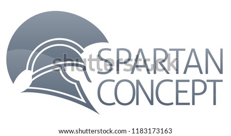 A Spartan or Roman gladiator helmet concept graphic