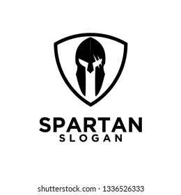 spartan shield black logo icon designs vector illustration