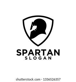 spartan shield black logo icon designs vector illustration