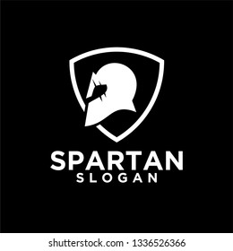 spartan shield black logo icon designs vector illustration
