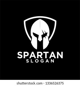 spartan shield black logo icon designs vector illustration