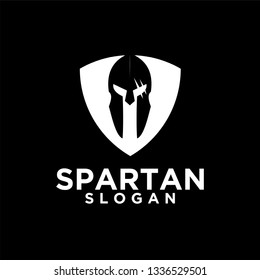 spartan shield black logo icon designs vector illustration