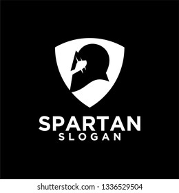 spartan shield black logo icon designs vector illustration