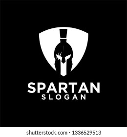 spartan shield black logo icon designs vector illustration