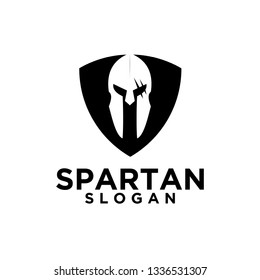 spartan shield black logo icon designs vector illustration