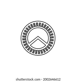 spartan shield circle logo design vector illustration