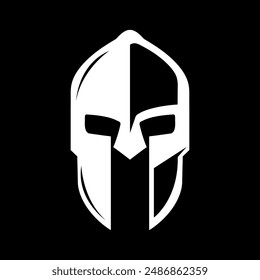 spartan shield helmet warrior logo design