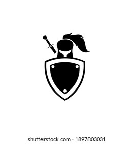 Spartan with shield logo. can be used for company, icon, and others.