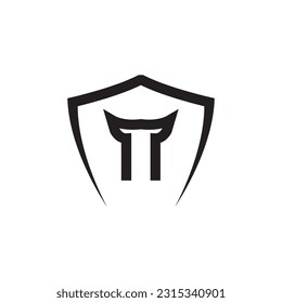 spartan shield logo design illustration.