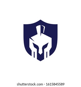 Spartan shield logo design vector
