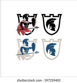 Spartan Shield Logo Set