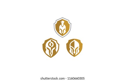 Spartan shield logo vector icon