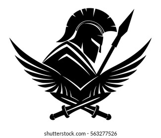 Spartan Shield Spear Stock Vector (Royalty Free) 563277526