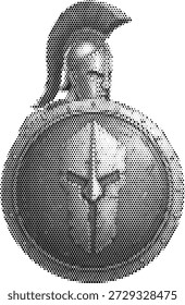 Spartan Schild Krieger Vektorgrafik für alte Schlacht und Geschichte Design-Themen