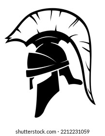 Spartan Sideview Silhouette Head, Medieval Symbol