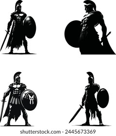 Spartan silhouette collection. Logo set.