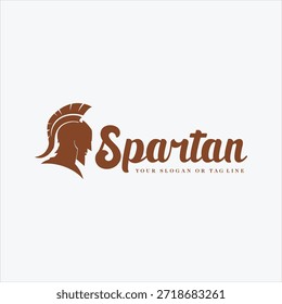 Spartan Silhouette Logo Elemento de diseño Vector Plantilla