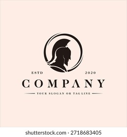 Spartan Silhouette Logo Elemento de diseño Vector Plantilla