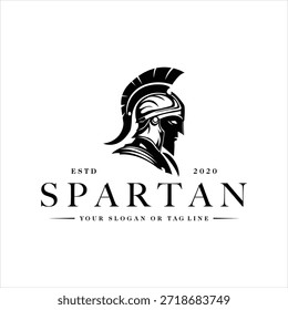 modelo de vetor do elemento de design do logotipo da silhueta de spartan