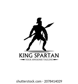 A Spartan silhouette logo made in a simple and modern way that will be very suitable when used as a logo for your company and creative industry.