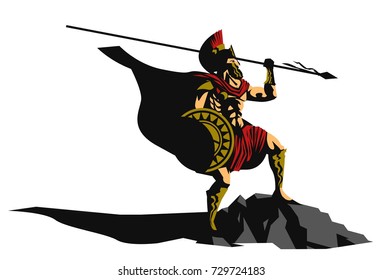 spartan soldier with spear 