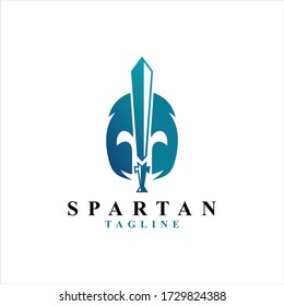 Spartan or Sparta logo design template.